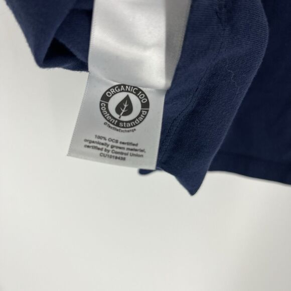 Everlane Tee Size XL Navy Organic Cotton Boxy Crop T Shirt Tee Minimalist Basic - Picture 7 of 7